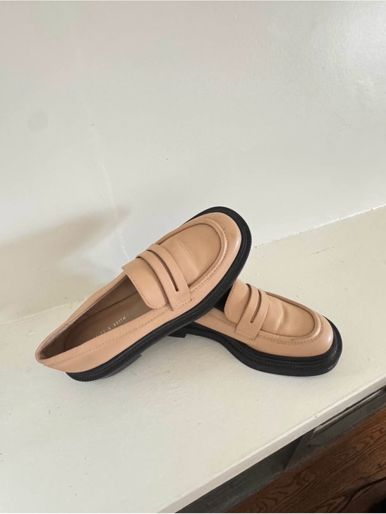 Charles & Keith Shoes - Charles & Keith Nude Penny Loafers with Black Sole